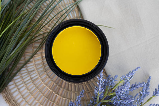 Daffodil Terra Clay Paint provides endless possibilities for your imagination and can be used on wood, canvas, tile, fabric and more! A product image of an open paint can displaying the color daffodil terra clay paint.