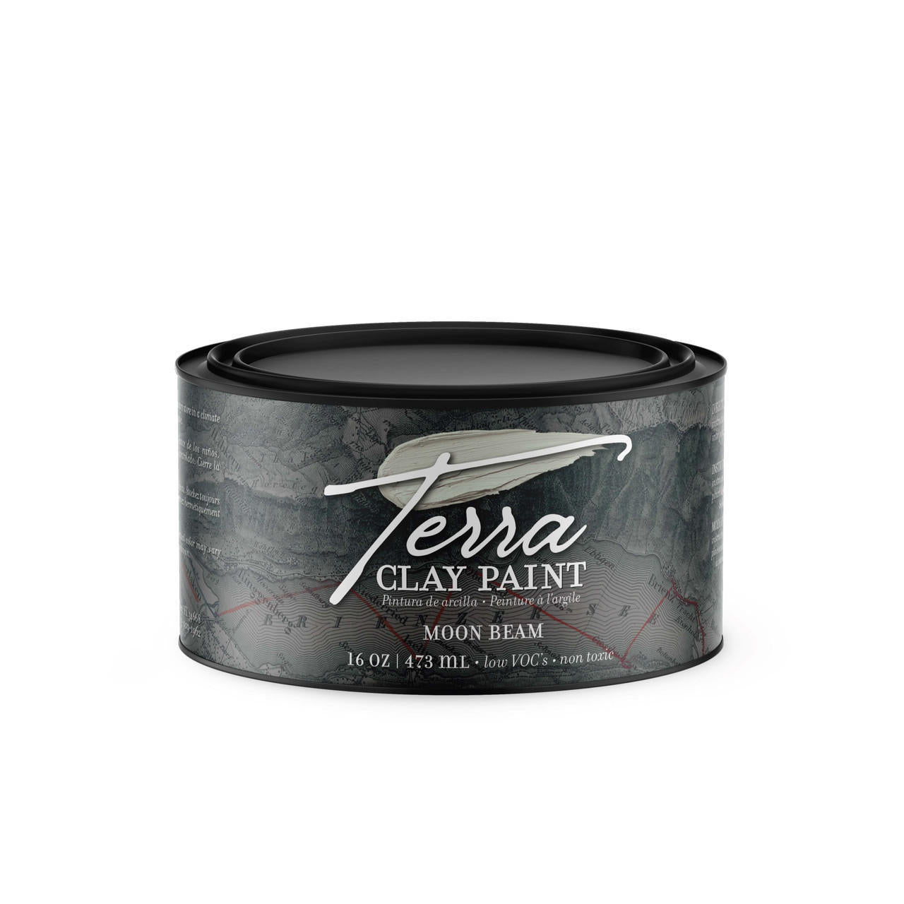 Moon Beam Terra Clay Paint provides endless possibilities for your imagination and can be used on wood, canvas, tile, fabric and more! 16 oz. label facing can of Terra Moon Beam.