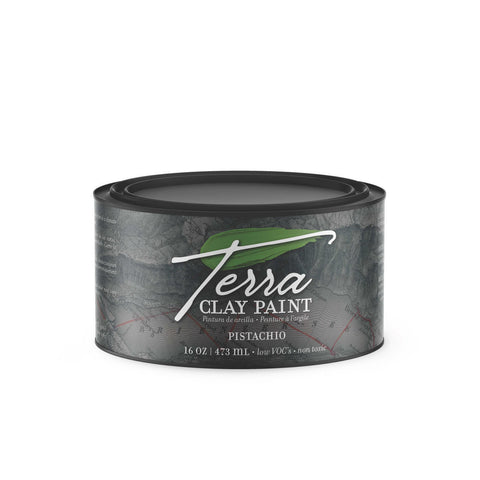 Pistachio Terra Clay Paint provides endless possibilities for your imagination and can be used on wood, canvas, tile, fabric and more! 16 oz. jar of terra clay paint.