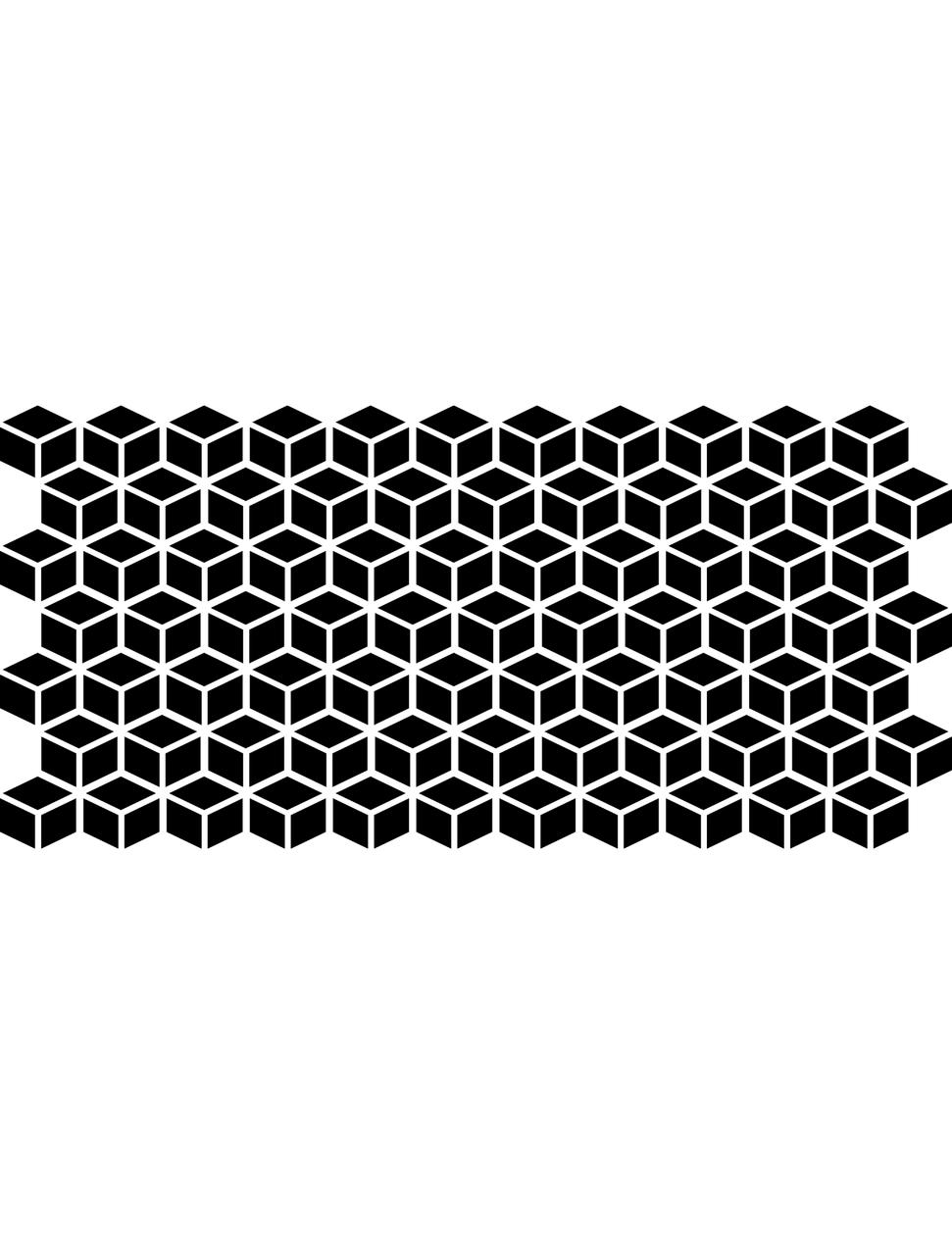 Belles and Whistles Trippy Blocks - Stencil provides an extra decorative touch to any project!  A digital image of the Trippy Blocks Stencil with a white background.