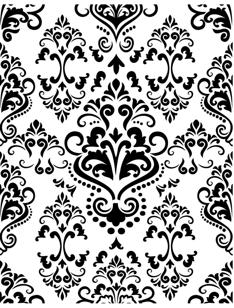 Belles and Whistles Victorian Damask - Stencil provides an extra decorative touch to any project!  A digital image of the Victorian Damask Stencil