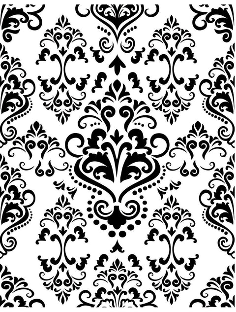 Belles and Whistles Victorian Damask - Stencil provides an extra decorative touch to any project!  A digital image of the Victorian Damask Stencil