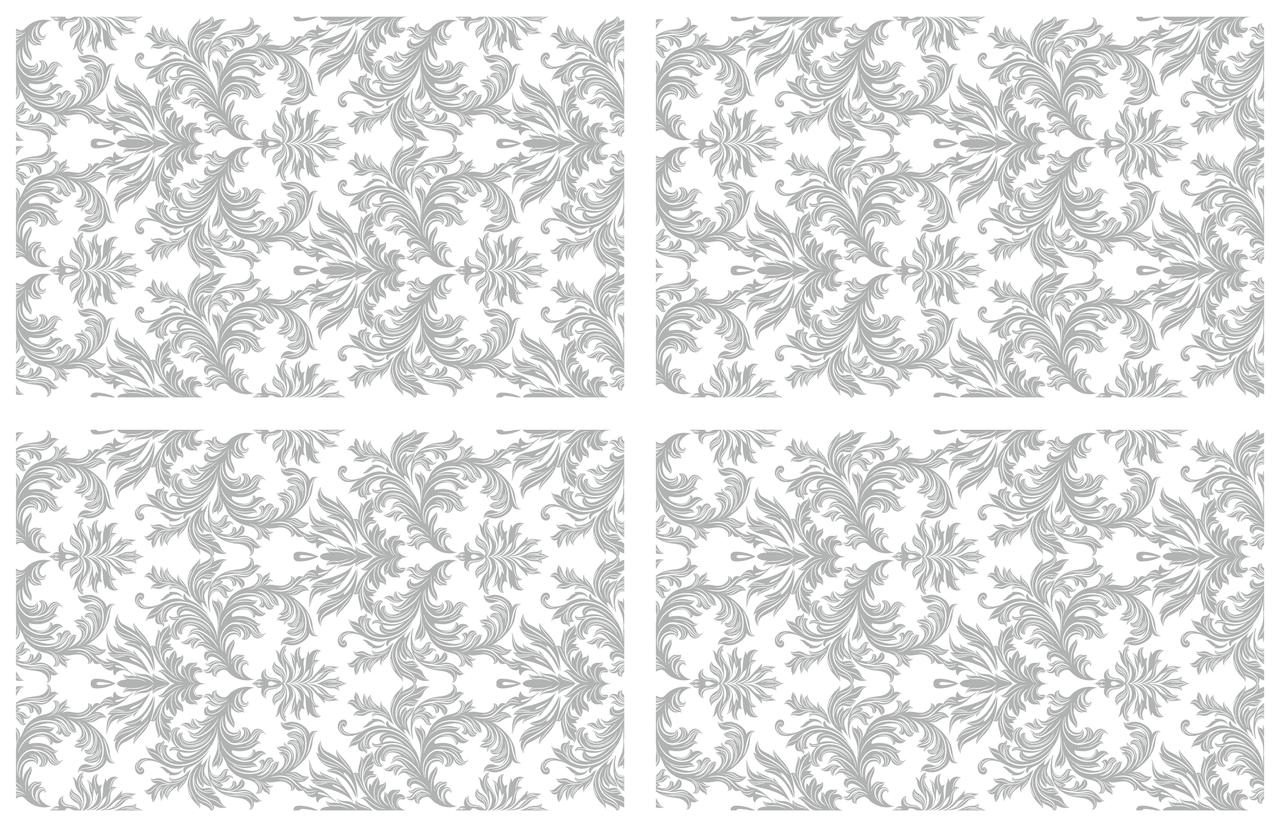 Image of Wedding Lace Transfer. Has soft gray feather-like  intricate swirls and pattern on 4 sheets.