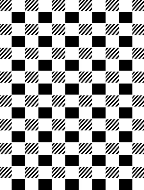 Belles and Whistles Whimsical Check - Stencil provides an extra decorative touch to any project!  A digital image of the Whimsical Check stencil with a white background.