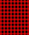 Three Christmas-themed fabric patterns: on the right, a red and black buffalo check pattern.