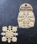 WoodUBend Floral Applique #2427 (set of 2) is the perfect mouldable embellishment for any project!
Image shows 2 of the Floral Applique #2427, one in the packaging and the other out of the packaging. Staged on top of a black background.